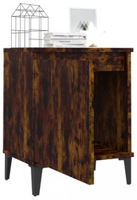 füstös tölgyszínű éjjeliszekrény fémlábakkal 40 x 30 x 50 cm