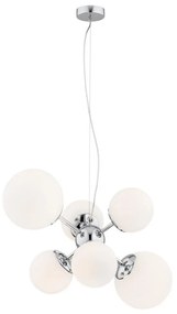 Argon 2531 - Csillár zsinóron SATELITE 6xE27/15W/230V fényes króm