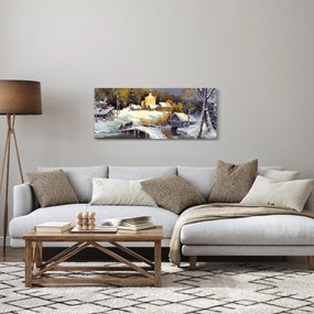 Kép - téli város (120x50 cm)