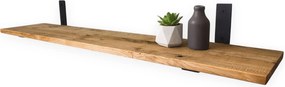 Loft industrial falra akasztható natúr tölgy polc nappaliba 100cm x10cm