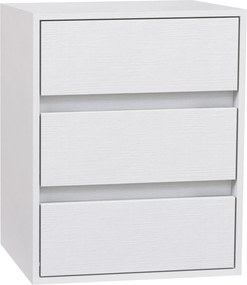 HOMCOM 3-Fiókos Modern Komód Hálószobába és Előszobába, Forgácslap Komód, 40x30x50.5 cm, Fehér | Aosom