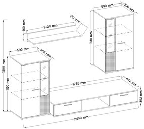SANA bútorok a nappaliba - lefkas tölgyfa