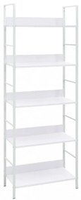 5 szintes fehér szerelt fa könyvespolc 60 x 27,6 x 158,5 cm