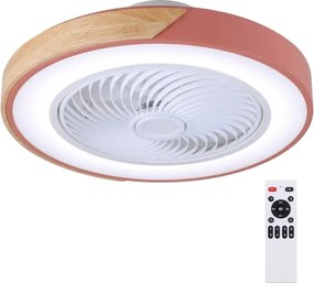 Brilagi - LED dimmelhető lámpa ventilátorral LED/38W/230V 50 cm rózsaszín/tölgy +távirányító