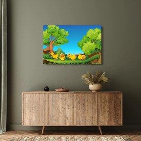 Kép - boldog, kiskacsák (90x60 cm)