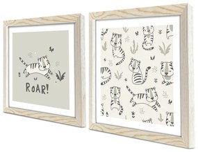 Gyerek kép készlet 2 db-os 33x33 cm Roar – Wallity