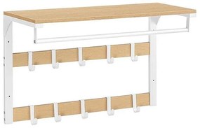 VASAGLE fali ruhafogas polccal, tölgy szín–fehér