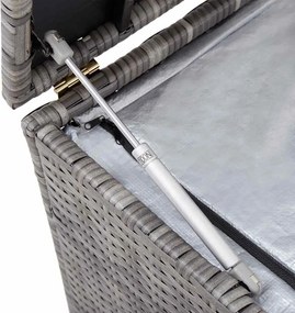 Szürke Polyrattan Kerti Tárolóláda 150 X 50 X 60 Cm