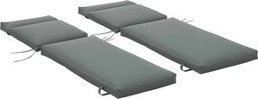 Outsunny 2 db Függőágy Párna 196x55x8 cm Párnázott Mattress Kerti Székhez Teraszra Erkélyre Szürke | Aosom