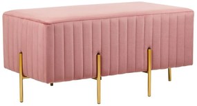 Rózsaszín bársony ülőpad 89 x 45 cm DAYTON Beliani