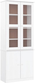 vidaXL ALTA fehér tömör fenyőfa üvegvitrin 77x35x186,5 cm