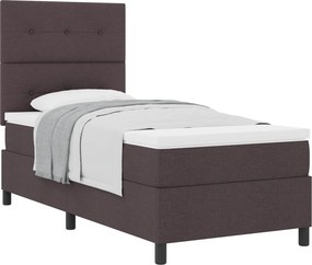 vidaXL Boxrugós ágy matracmal Sötét Barna 80 x 200 cm szövet