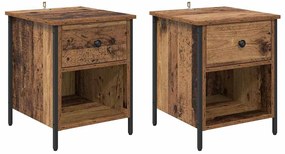 Éjjeliszekrény fiókkal 2 pcs Régi fa 40 x 42 x 50 cm Faanyag