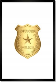 Poszterek keretben 40x60 Arany rendőr jelvény