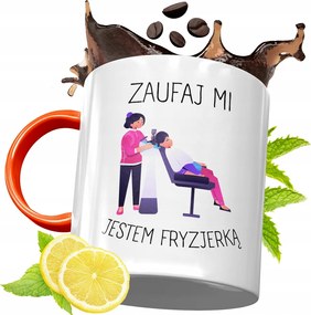 Narancssárga Bögre Fodrásznak Fodrász Ajándék fényképes nyomtatással