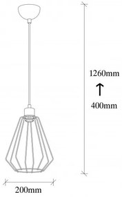 Csillár zsinóron KESE 1xE27/40W/230V