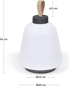 Fehér műanyag LED dimmelhető asztali lámpa (magasság 24 cm) Udiya – Kave Home