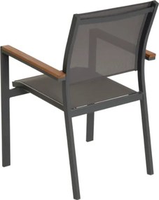 Kerti egymásra rakható fém szék 4 db szett antarcit