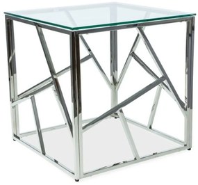 Escada négyzet alakú dohányzóasztal, átlátszó / ezüst