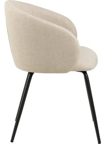 MAZZONI EXPORT CLARA Bézs (Basel 24 szövet)/fekete lábak - MODERN KÁRPITOZOTT KAGYLÓSZÉK LOFT STÍLUSÚ NAPPALIBA/ÉTKEZŐBE/IRODÁBA