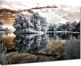 Vászonkép 70x50 Sziget a tavon