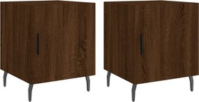 vidaXL 2 db barna tölgyszínű szerelt fa éjjeliszekrény 40 x 40 x 50 cm