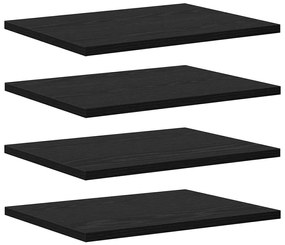 Polcos könyvespolc 4 pcs Fekete 40 x 30 x 1.5 cm Faanyag