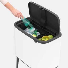 Fehér acél érintésre nyíló szelektív szemetes 34 l Bo Touch Bin – Brabantia