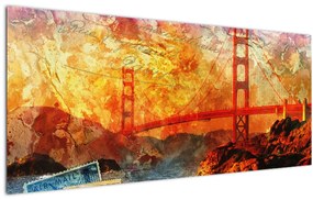 Kép - Golden Gate, San Francisco, Kalifornia (120x50 cm)