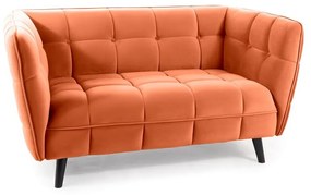 Castello Velvet kanapé, kétüléses, narancssárga / fekete