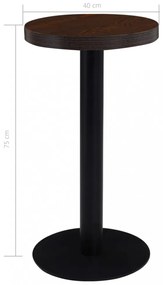 sötétbarna MDF bisztróasztal 40 cm