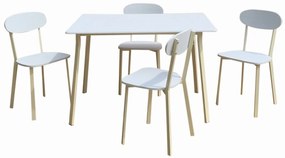 Bedora Osso étkező / konyhagarnitúra, asztal 4 székkel, 110 x 70 x 75 cm, fém / MDF