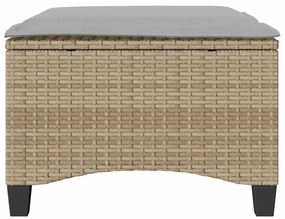 2 db bézs polirattan kerti székek párnákkal 55x55x36 cm
