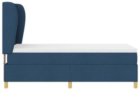 Boxspring Ágy Matrac Szettel Kék 100x200 cm Szövet