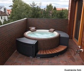 Felfújható pezsgőfürdő, fehér/szürke barna taupe, 4-6 személy, 910 l, Kamino 4 Típus