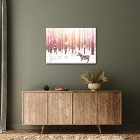 Kép - Zebra egy havas erdőben (70x50 cm)