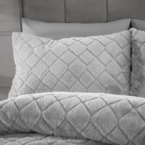 Szürke kétszemélyes mikroplüss ágyneműhuzat 200x200 cm Cosy Diamond – Catherine Lansfield