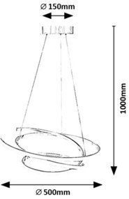 Rabalux 72020 - ESILDA LED csillár 42W, 230V, 4000K, kábellel