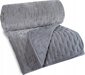 Dekoratív ágytakaró CHELEN1 220x240 ezüst zsenília steppelt vonalas