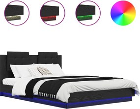 vidaXL Ágykeret támlával fejtámlával Öreg fa 140 x 200 cm Faanyag