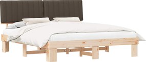 vidaXL Ágykeret Kárpitozott Fejtámlával Tópszínű 180 x 200 cm