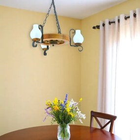 Brilagi - Csillár láncon ROATA 3xE14/40W/230V bükkfa