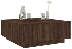 barna tölgyszínű szerelt fa dohányzóasztal 100x100x40 cm