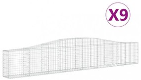 9 db íves horganyzott vas gabion kosár 400x30x60/80 cm