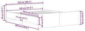 antik fa szerelt fa ágykeret matrac nélkül 120x200 cm