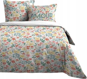 Pamut Ágyneműhuzat Kétszemélyes Ágyneműhuzat Garnitúra Színes Virágokkal 240 x 220