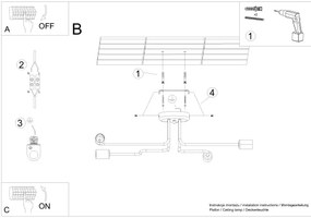 Sollux SL.1442 - Felületre szerelhető csillár VECTOR 4xE27/15W/230V fehér