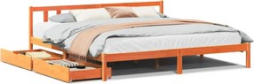 vidaXL viaszbarna tömör fenyőfa ágy matrac nélkül 200 x 200 cm