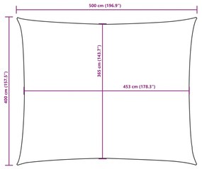 antracitszürke téglalap alakú oxford-szövet napvitorla 4 x 5 m