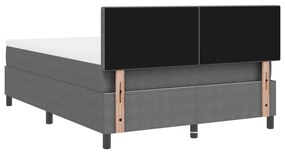 Box Spring Ágy matraccal Szürke 140x200 cm Kordbársony
